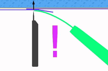 Рез обоев для стыка. Неверное положение инструмента Рез обоев для стыка. Неверное положение инструмента